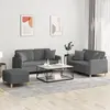 Image de Ensemble De Canapés 3 Pcs Coussins Gris Foncé Tissu Vidaxl