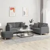 Image de vidaXL Ensemble de canapés 3 pcs coussins gris foncé tissu 3202111