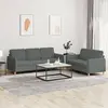 Image de Ensemble De Canapés 2 Pcs Avec Coussins Gris Foncé Tissu Vidaxl