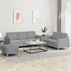 Image de Ensemble De Canapés 3 Pcs Avec Coussins Gris Clair Tissu Vidaxl