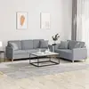 Image de Ensemble De Canapés 2 Pcs Coussins Gris Clair Tissu Vidaxl