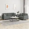 Image de Ensemble De Canapés 2 Pcs Coussins Gris Foncé Tissu Vidaxl