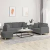 Image de vidaXL Ensemble de canapés 3 pcs coussins gris foncé tissu 3202143