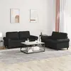 Image de Ensemble De Canapés 2 Pcs Avec Coussins Noir Similicuir Vidaxl