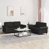 Image de vidaXL Ensemble de canapés 2 pcs avec coussins Noir Similicuir 3202150