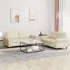 Image de Ensemble De Canapés 2 Pcs Avec Coussins Crème Similicuir Vidaxl