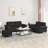 Image de vidaXL Ensemble de canapés 3 pcs avec coussins Noir Similicuir 3202155