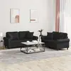 Image de Ensemble De Canapés 2 Pcs Avec Coussins Noir Similicuir Vidaxl