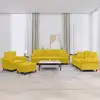 Image de Ensemble De Canapés 4 Pcs Avec Coussins Jaune Velours Vidaxl