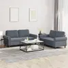 Image de Ensemble De Canapés 2 Pcs Avec Coussins Gris Foncé Velours Vidaxl