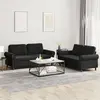 Image de Ensemble De Canapés 2 Pcs Avec Coussins Noir Velours Vidaxl