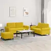 Image de Ensemble De Canapés 3 Pcs Avec Coussins Jaune Velours Vidaxl