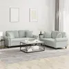 Image de Ensemble De Canapés 2 Pcs Avec Coussins Gris Clair Velours Vidaxl