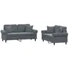 Image de Ensemble De Canapés 2 Pcs Avec Coussins Gris Foncé Velours Vidaxl