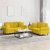 Image de Ensemble De Canapés 2 Pcs Avec Coussins Jaune Velours Vidaxl