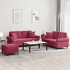 Image de vidaXL Ensemble de Canapés avec Coussins 3 pcs Canapés avec Accoudoirs et Dossier Ensemble de Meubles avec Repose-pied 3202244