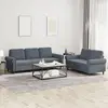 Image de Ensemble De Canapés 2 Pcs Avec Coussins Gris Foncé Velours Vidaxl