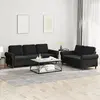 Image de Ensemble De Canapés 2 Pcs Avec Coussins Noir Velours Vidaxl