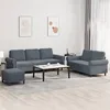 Image de Ensemble De Canapés 3 Pcs Avec Coussins Gris Foncé Velours Vidaxl