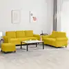 Image de Ensemble De Canapés 3 Pcs Avec Coussins Jaune Velours Vidaxl