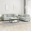 Image de Ensemble De Canapés 2 Pcs Avec Coussins Gris Clair Velours Vidaxl