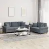Image de Ensemble De Canapés 2 Pcs Avec Coussins Gris Foncé Velours Vidaxl