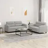 Image de Ensemble De Canapés 2 Pcs Coussins Gris Clair Tissu Microfibre Vidaxl