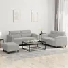 Image de Ensemble De Canapés 3 Pcs Coussins Gris Clair Tissu Microfibre Vidaxl