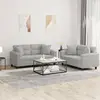Image de Ensemble De Canapés 2 Pcs Coussins Gris Clair Tissu Microfibre Vidaxl