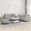 Image de Ensemble De Canapés 3 Pcs Coussins Gris Clair Tissu Microfibre Vidaxl