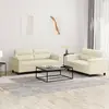 Image de Ensemble De Canapés 2 Pcs Avec Coussins Crème Similicuir Vidaxl