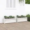 Image de Jardinières 2 Pcs Blanc Bois De Pin Massif Vidaxl