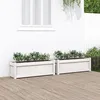 Image de vidaXL Jardinières 2 pcs Lits Surélevé Bacs à Fleurs Pots de Plantes Boîtes à Fleurs Jardin Patio Terrasse Blanc Bois 837452