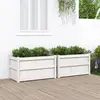Image de Jardinières 2 Pcs Blanc Bois De Pin Massif Vidaxl