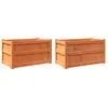 Image de Jardinières 2 Pcs Cire Marron Bois De Pin Massif Vidaxl
