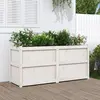 Image de Jardinière Blanc 150x50x70 Cm Bois De Pin Massif Vidaxl