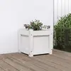 Image de Jardinière Blanc 31x31x31 Cm Bois De Pin Massif Vidaxl