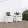 Image de vidaXL Jardinières 2 pcs blanc bois de pin massif 837397