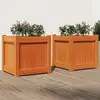 Image de Jardinières 2 Pcs Cire Marron Bois De Pin Massif Vidaxl