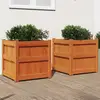 Image de Jardinières 2 Pcs Cire Marron Bois De Pin Massif Vidaxl
