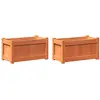 Image de Jardinières 2 Pcs Cire Marron Bois De Pin Massif Vidaxl