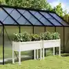 Image de Jardinières 2 Pcs Avec Pieds Blanc Bois De Pin Massif Vidaxl