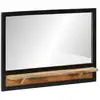 Image de Miroir Avec Étagère 80x8x55 Cm Verre Et Bois Massif Manguier Vidaxl