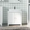 Image de Meuble De Salle De Bain Berg Blanc 60x34x59 Cm Bois Pin Massif Vidaxl