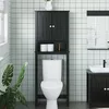 Image de vidaXL Rangement au-dessus de la cuvette BERG noir bois massif 358555