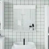 Image de Miroir De Salle De Bain Avec Étagère Berg Blanc Bois Massif Vidaxl