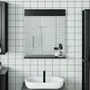 Image de Miroir De Salle De Bain Avec Étagère Berg Noir Bois Massif Vidaxl