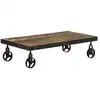 Image de Table Basse Roulettes Bois De Récupération Massif 100x55x26 Cm Vidaxl