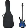 Image de Guitare Basse Électrique De Débutants Sac Bleu Et Noir 4/4 46" Vidaxl