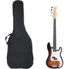 Image de Guitare Basse Électrique De Débutants Sac Brun Et Blanc 4/4 46" Vidaxl